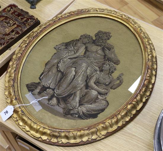 A 19th century bead work panel in gilt frame overall 48 x 58cm